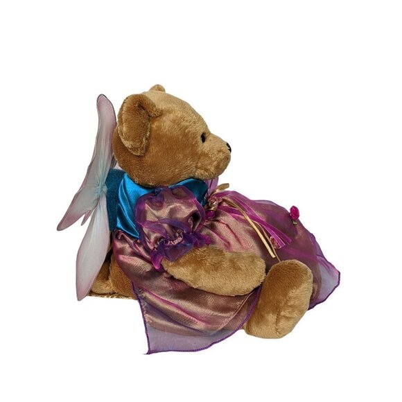 TB Toy Trading Co Brown Floral Teddy Bear 13 Inch - Picture 2 of 6